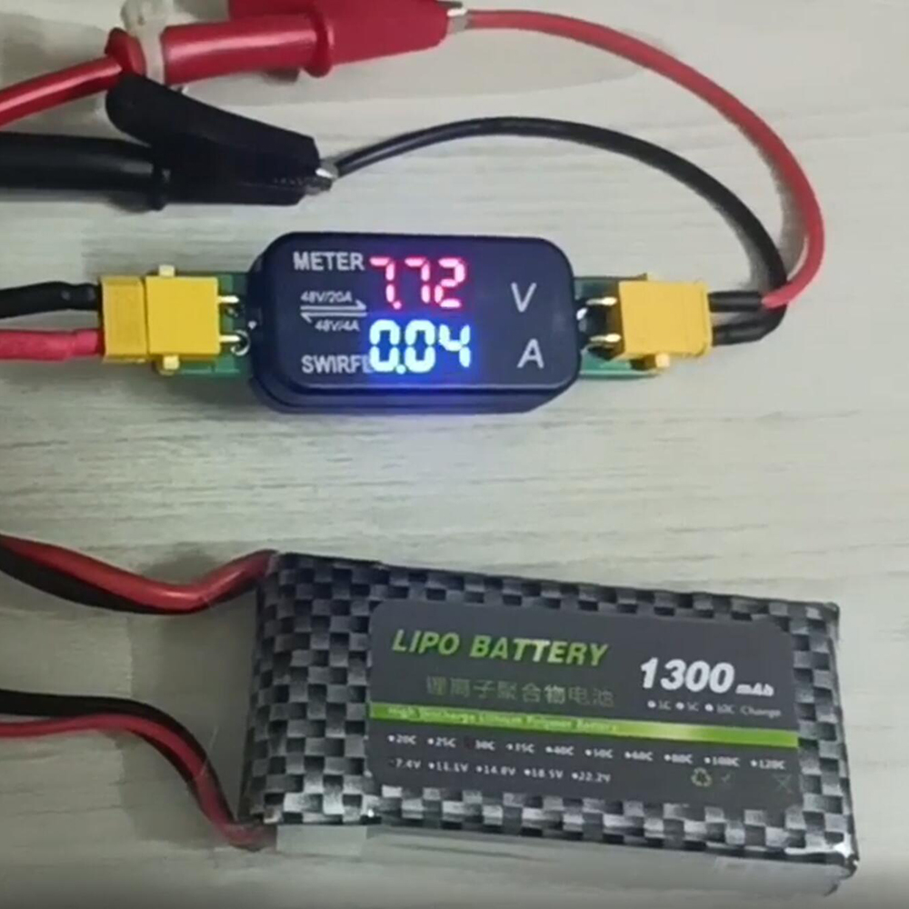 Battery Monitor Coulometer - XT30 تيار مستمر ثنائي الاتجاه الفولتميتر
